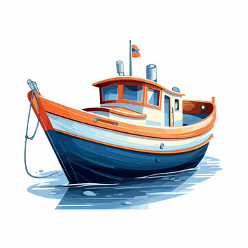 recommend clip art: Boat in cartoon, doodle style. Image for t shirt. Isolated 2d vector illustration in logo, icon, sketch style, Eps 10. AI Generative