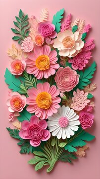 3d papercraft floral