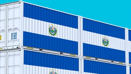 El Salvador logo Flag representing international trade - obrazy, fototapety, plakaty