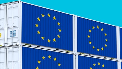 European Union UE logo Guiding the Way Emblem Logo and Flag in the World of International Trade