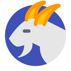 星座、山羊座を表すカラースタイルのアイコン