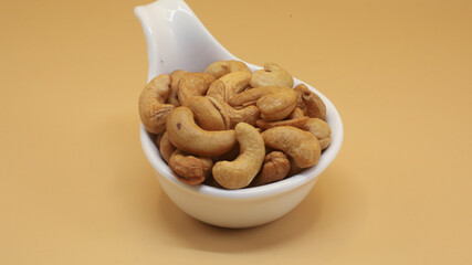 Grilled cashew nuts in a bowl