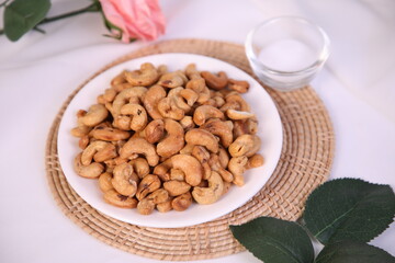 Grilled cashew nuts in a bowl