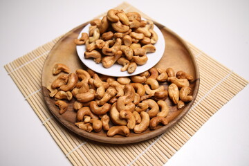 Grilled cashew nuts in a bowl