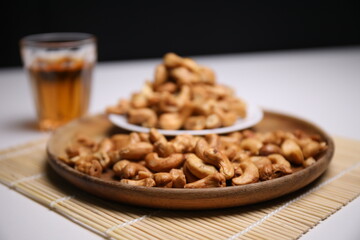 Grilled cashew nuts in a bowl