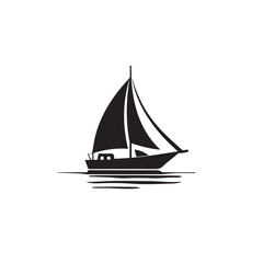 Boat in cartoon, doodle style . Image for t shirt. Isolated 2d vector illustration in logo, icon, sketch style, Eps 10, black and white. AI Generative