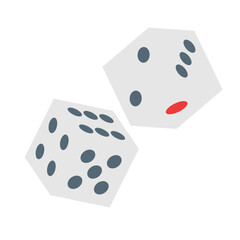 サイコロ、2個を表すカラースタイルのアイコン