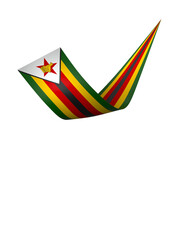 Zimbabwe flag element design national independence day banner ribbon png
