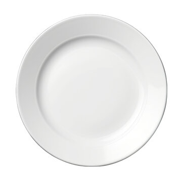 White plate isolated on transparent or white background