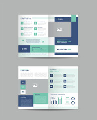 Corporate business bi-fold brochure design, folded brochure design, brochure design