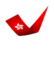 Fototapeta premium Hong Kong flag element design national independence day banner ribbon png 