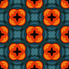 indian block abstract flower batik ornament