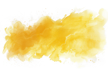 Vibrant Yellow Watercolor Paint Stroke