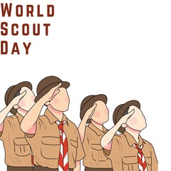 graphic of world scout day good for world scout day celebration. flat design. flyer design.flat illustration. - obrazy, fototapety, plakaty