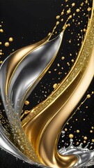 gold and silver splash liquid