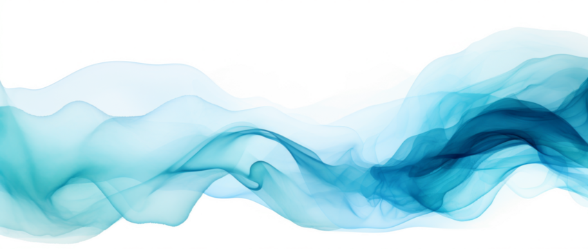 Abstract Watercolor Waves on Transparent Background