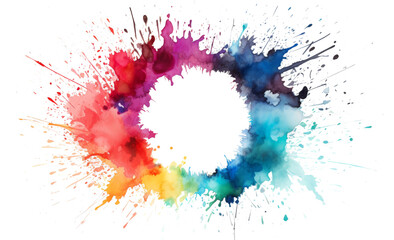 Vibrant Watercolor Paint Splash on Transparency