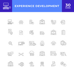 Experience development line icon set collection. modern simple web sign, symbol icon. Editable stroke.