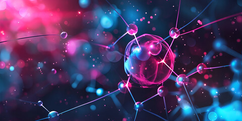 Science background with molecule or atom abstract structure for science | Abstract Physics Science Molecule Background - obrazy, fototapety, plakaty