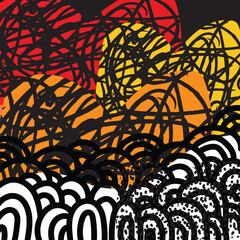 Abstract grunge geometric and doodle pattern line art hand drawn vector illustration background and art print design.