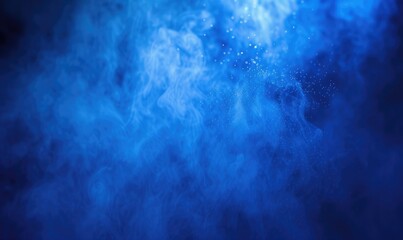 Mysterious mist illuminated by blue light