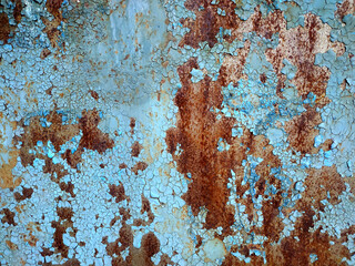 Rusty metal background with streaks of rust. Corroded metal background. Rust stains. Rusty corrosion.