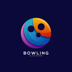 bowling logo colorful gradient illustration