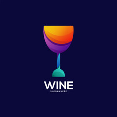Wine logo colorful gradient illustration