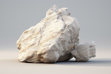 3D render of a white stone; isolated. Generative AI
