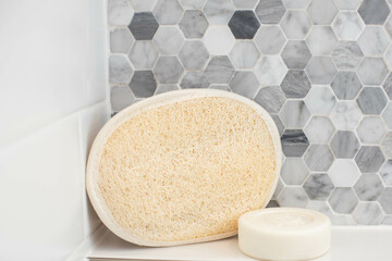 Bathroom spa - soap and bath sponge