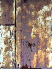 Rusty metal background with streaks of rust. Corroded metal background. Rust stains. Rusty...