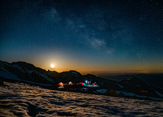 Moonrise over Mt Shasta