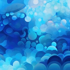 Blue gradient colorful geometric abstract circles and waves pattern background