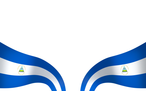 Nicaragua flag element design national independence day banner ribbon png

