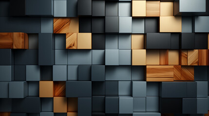 A sleek and modern 3D background composed of interconnected square shapes. Generative ai.