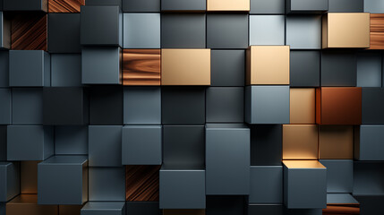 A sleek and modern 3D background composed of interconnected square shapes. Generative ai.