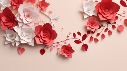 Valentine's day sale promo in paper style
