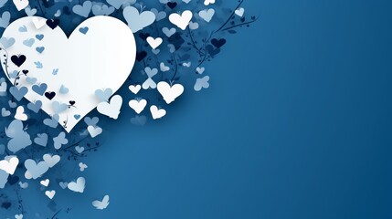 Happy white day sale blue hearts background social media design banner

