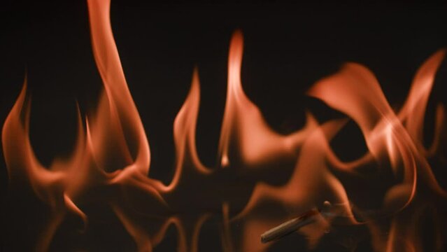 Matchstick Fire Burning in Slow Motion Part 3