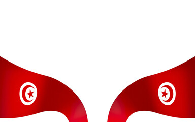 Tunisia flag element design national independence day banner ribbon png
