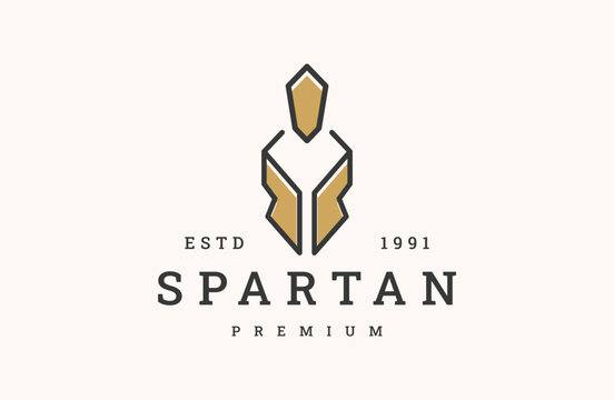 Spartan logo vector icon illustration hipster vintage retro