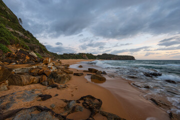 Cloudy morning view of Turimetta Beach, Sydney, Australia.