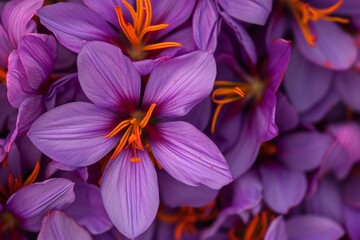 Close-up of saffron with purple flower