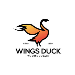 Duck logo vintage design illustration