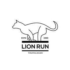 Lion logo vintage design illustration