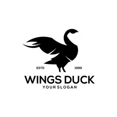 Fototapeta na wymiar Duck logo vintage design illustration
