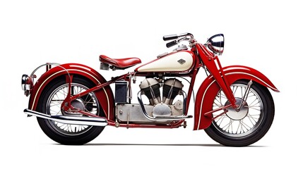 Fototapeta premium Vintage Motorcycle Cruising on Open Road - AI Generated