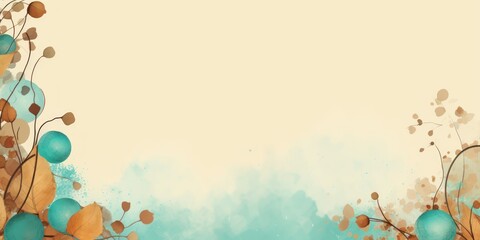 blank mock-up space with watercolor border barely noticeable colorful flower