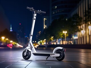 Modern Electric Scooter Zooming in City - AI Generated