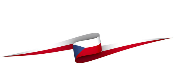 Czech Republic flag element design national independence day banner ribbon png
